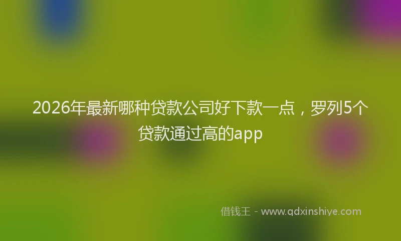 2026年最新哪种贷款公司好下款一点，罗列5个贷款通过高的app