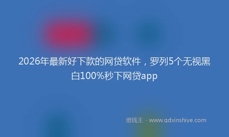 2026年最新好下款的网贷软件，罗列5个无视黑白100%秒下网贷app