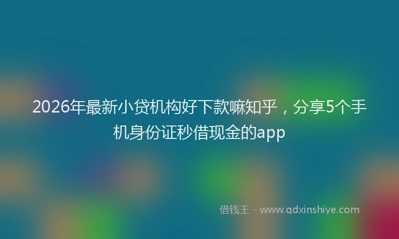 2026年最新小贷机构好下款嘛知乎，分享5个手机身份证秒借现金的app