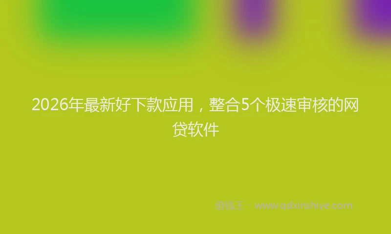 2026年最新好下款应用，整合5个极速审核的网贷软件