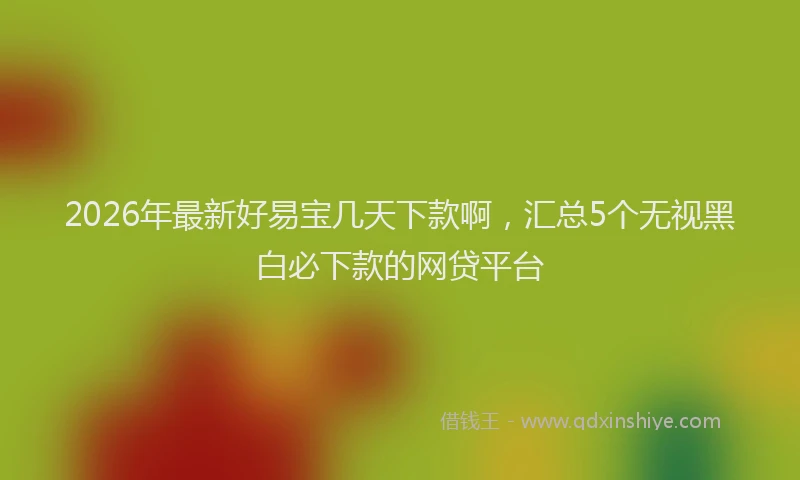 2026年最新好易宝几天下款啊，汇总5个无视黑白必下款的网贷平台