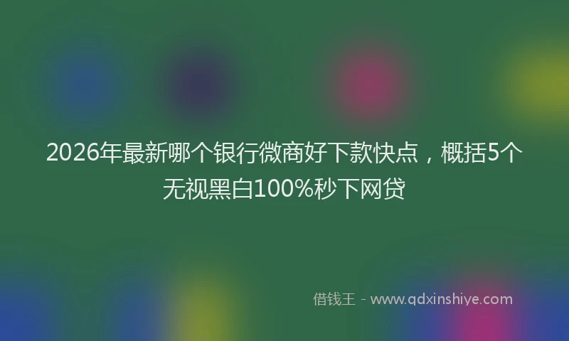 2026年最新哪个银行微商好下款快点，概括5个无视黑白100%秒下网贷