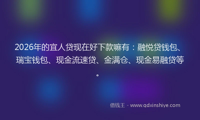 2026年的宜人贷现在好下款嘛有：融悦贷钱包、瑞宝钱包、现金流速贷、金满仓、现金易融贷等。