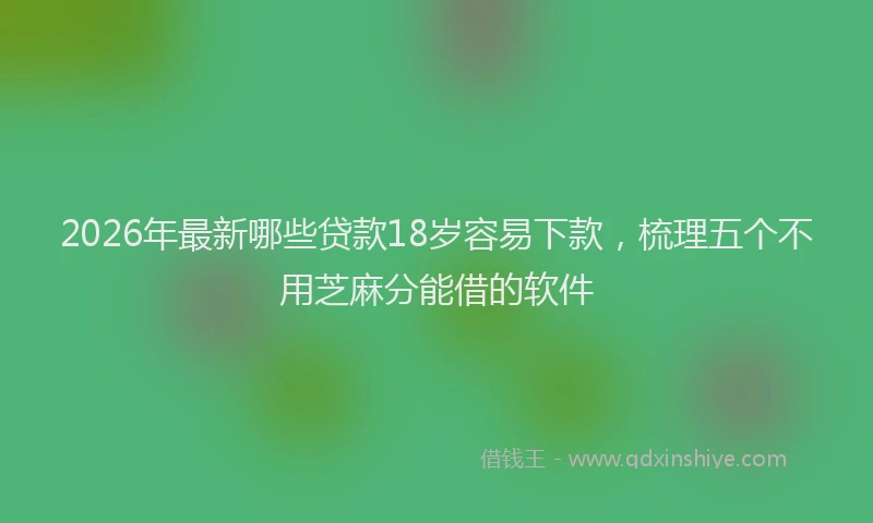 2026年最新哪些贷款18岁容易下款，梳理五个不用芝麻分能借的软件