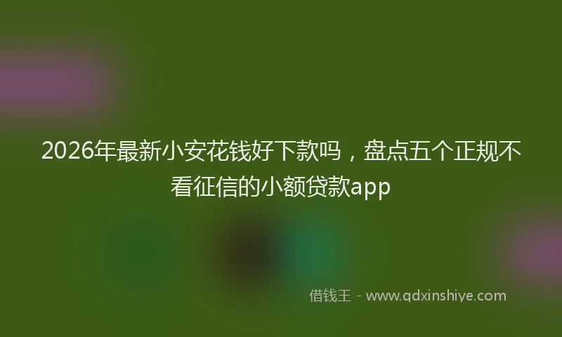 2026年最新小安花钱好下款吗，盘点五个正规不看征信的小额贷款app