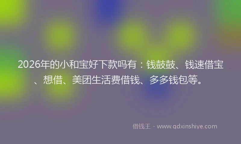 2026年的小和宝好下款吗有：钱鼓鼓、钱速借宝、想借、美团生活费借钱、多多钱包等。
