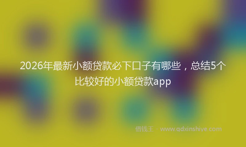 2026年最新小额贷款必下口子有哪些，总结5个比较好的小额贷款app