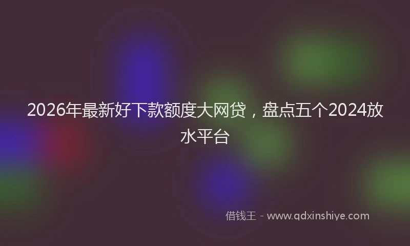 2026年最新好下款额度大网贷，盘点五个2024放水平台