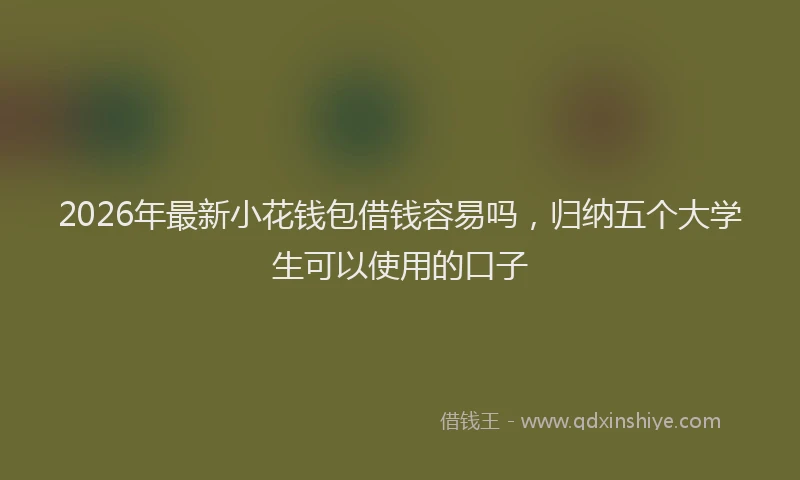 2026年最新小花钱包借钱容易吗，归纳五个大学生可以使用的口子
