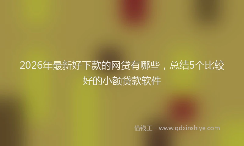 2026年最新好下款的网贷有哪些，总结5个比较好的小额贷款软件