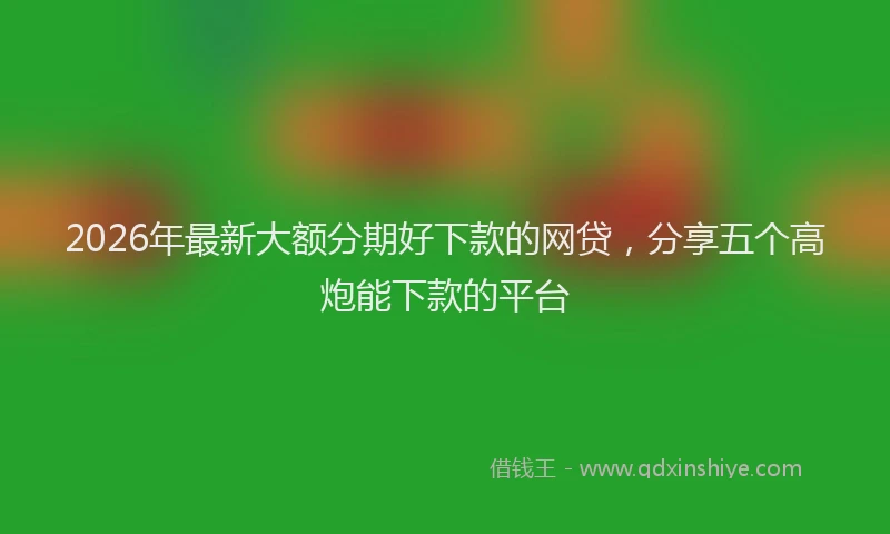 2026年最新大额分期好下款的网贷，分享五个高炮能下款的平台