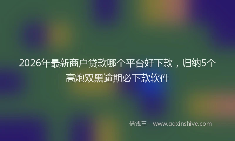 2026年最新商户贷款哪个平台好下款，归纳5个高炮双黑逾期必下款软件