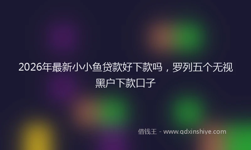2026年最新小小鱼贷款好下款吗，罗列五个无视黑户下款口子