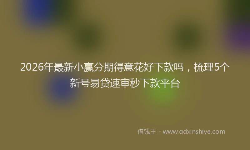 2026年最新小赢分期得意花好下款吗，梳理5个新号易贷速审秒下款平台