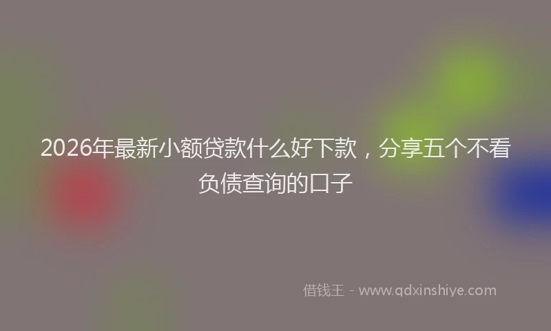 2026年最新小额贷款什么好下款，分享五个不看负债查询的口子