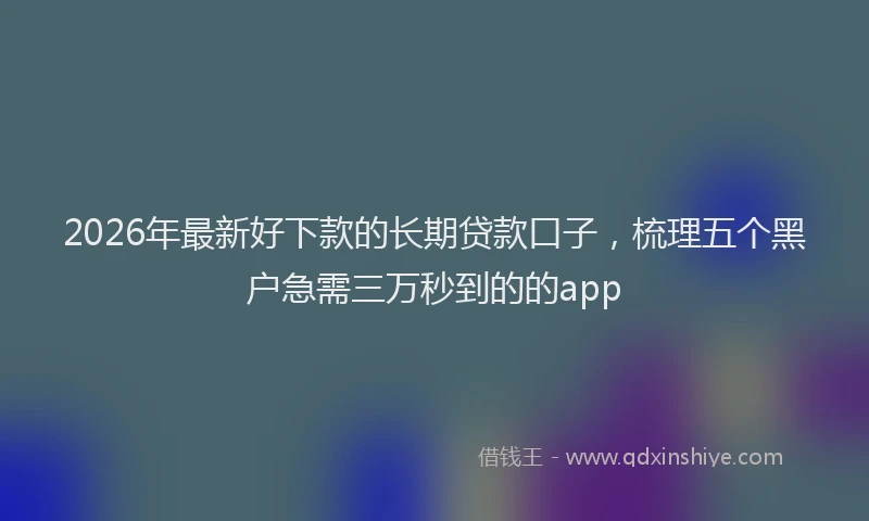 2026年最新好下款的长期贷款口子，梳理五个黑户急需三万秒到的的app
