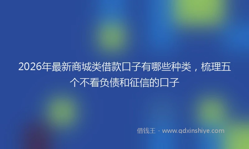 2026年最新商城类借款口子有哪些种类，梳理五个不看负债和征信的口子