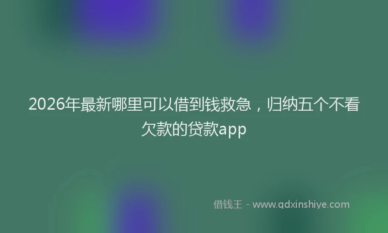 2026年最新哪里可以借到钱救急,归纳五个不看欠款的贷款app