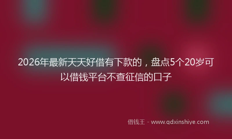 2026年最新天天好借有下款的,盘点5个20岁可以借钱平台不查征信的口子