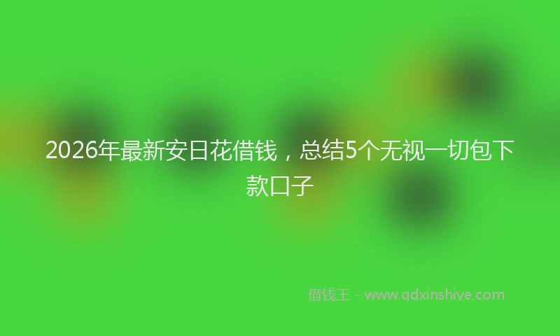 2026年最新安日花借钱，总结5个无视一切包下款口子