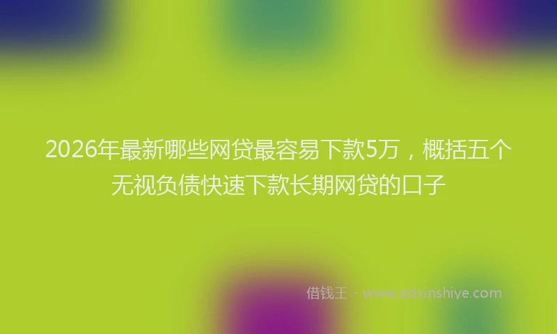2026年最新哪些网贷最容易下款5万，概括五个无视负债快速下款长期网贷的口子