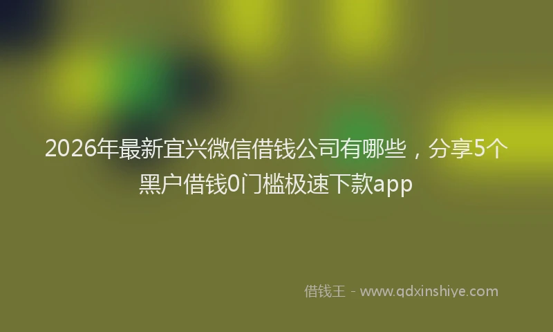 2026年最新宜兴微信借钱公司有哪些，分享5个黑户借钱0门槛极速下款app
