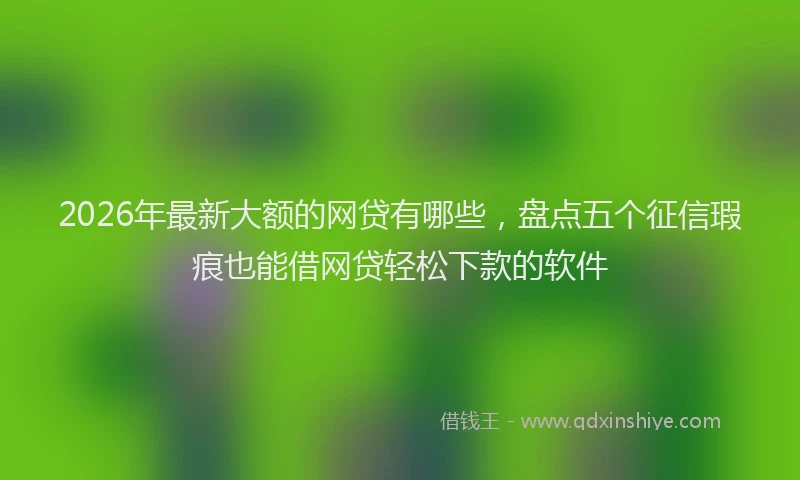 2026年最新大额的网贷有哪些，盘点五个征信瑕疵也能借网贷轻松下款的软件