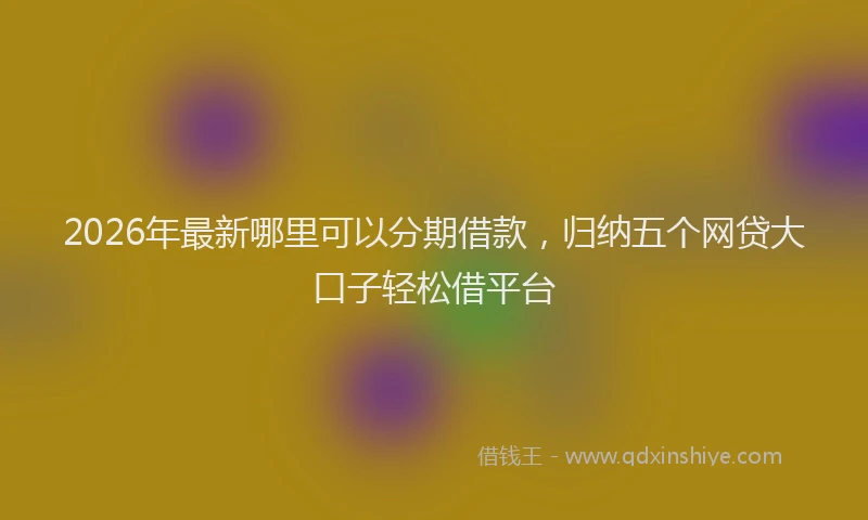 2026年最新哪里可以分期借款,归纳五个网贷大口子轻松借平台