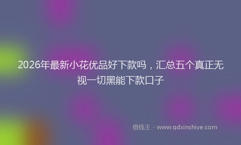 2026年最新小花优品好下款吗，汇总五个真正无视一切黑能下款口子
