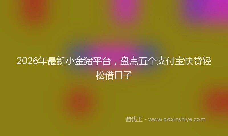 2026年最新小金猪平台，盘点五个支付宝快贷轻松借口子