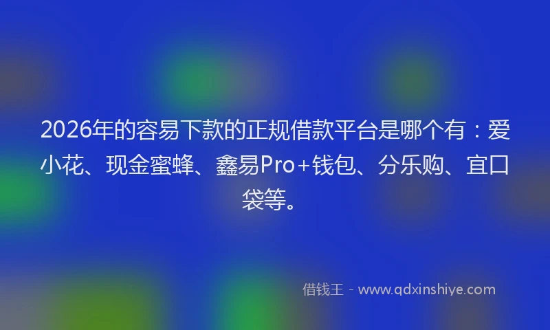 2026年的容易下款的正规借款平台是哪个有：爱小花、现金蜜蜂、鑫易Pro+钱包、分乐购、宜口袋等。
