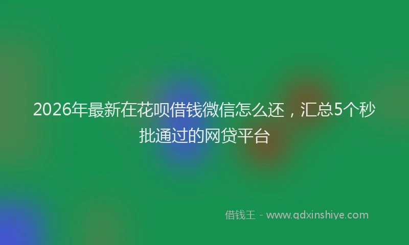 2026年最新在花呗借钱微信怎么还，汇总5个秒批通过的网贷平台