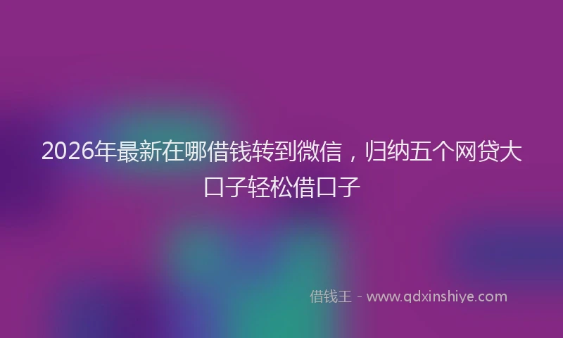 2026年最新在哪借钱转到微信，归纳五个网贷大口子轻松借口子