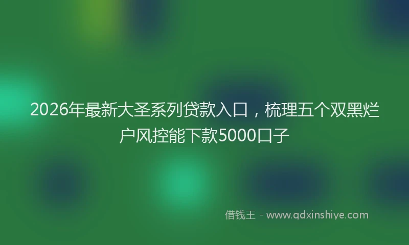 2026年最新大圣系列贷款入口,梳理五个双黑烂户风控能下款5000口子