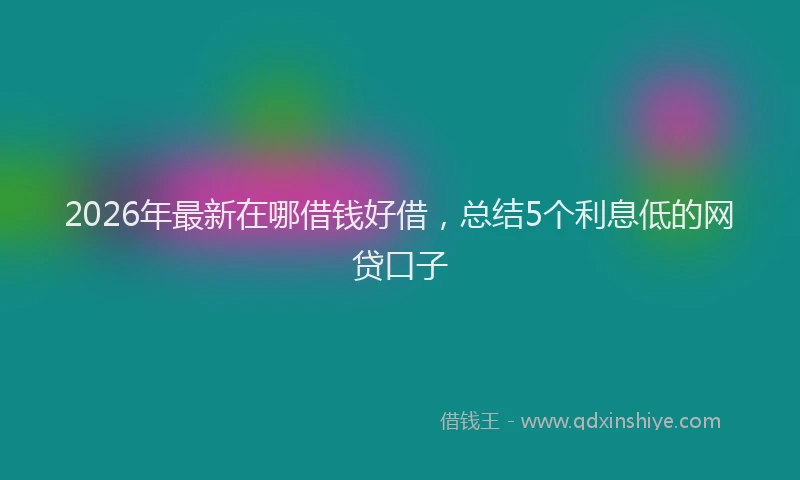 2026年最新在哪借钱好借,总结5个利息低的网贷口子