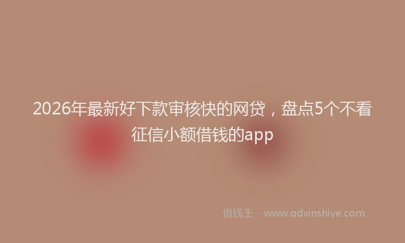 2026年最新好下款审核快的网贷，盘点5个不看征信小额借钱的app