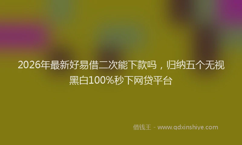 2026年最新好易借二次能下款吗，归纳五个无视黑白100%秒下网贷平台
