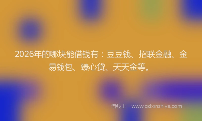 2026年的哪块能借钱有:豆豆钱、招联金融、金易钱包、臻心贷、天天金等。