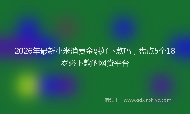 2026年最新小米消费金融好下款吗，盘点5个18岁必下款的网贷平台