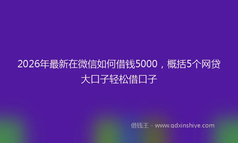 2026年最新在微信如何借钱5000，概括5个网贷大口子轻松借口子