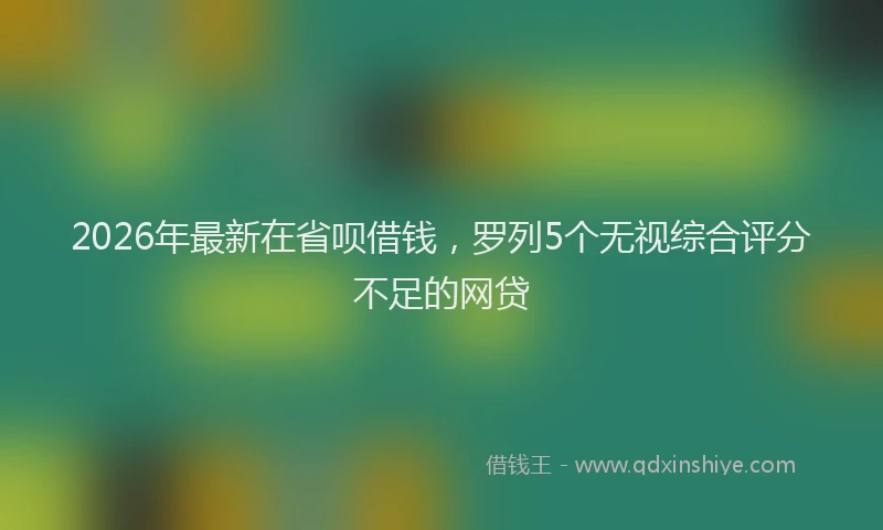 2026年最新在省呗借钱，罗列5个无视综合评分不足的网贷