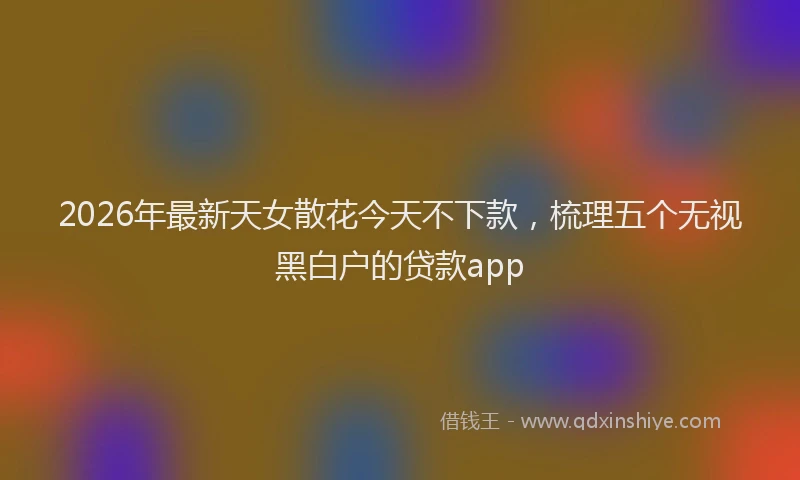 2026年最新天女散花今天不下款,梳理五个无视黑白户的贷款app