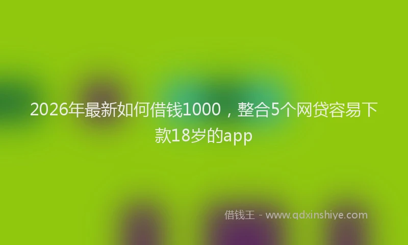 2026年最新如何借钱1000，整合5个网贷容易下款18岁的app