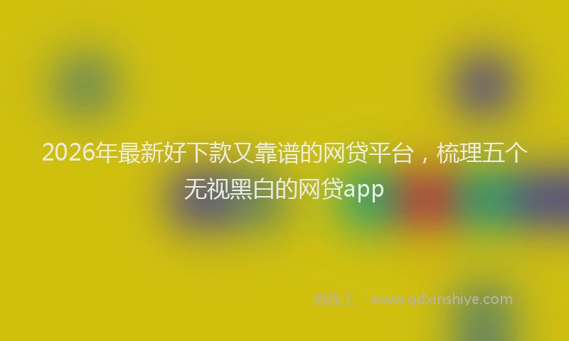 2026年最新好下款又靠谱的网贷平台，梳理五个无视黑白的网贷app