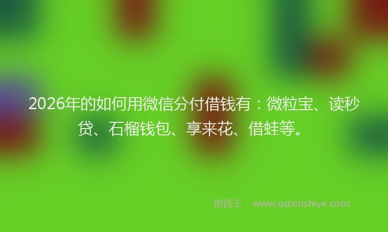 2026年的如何用微信分付借钱有：微粒宝、读秒贷、石榴钱包、享来花、借蛙等。