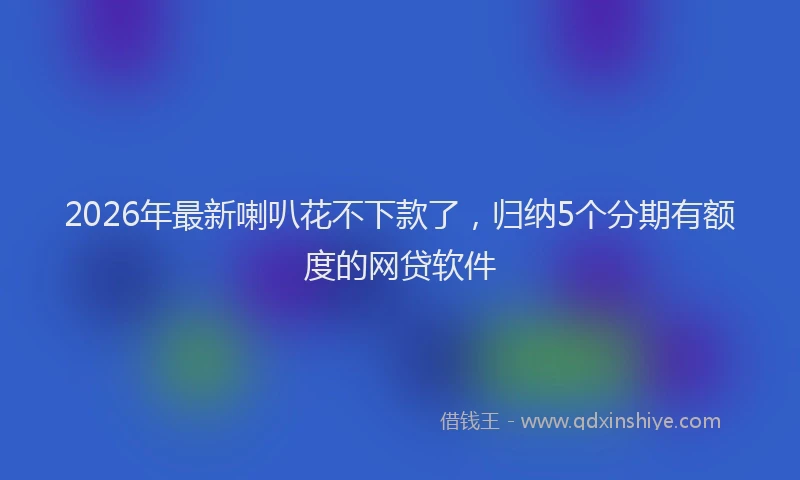 2026年最新喇叭花不下款了,归纳5个分期有额度的网贷软件