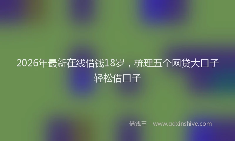 2026年最新在线借钱18岁,梳理五个网贷大口子轻松借口子