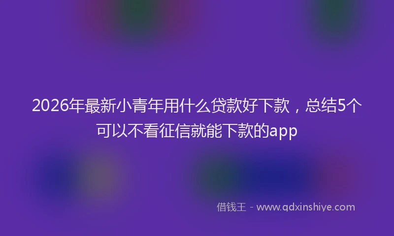 2026年最新小青年用什么贷款好下款，总结5个可以不看征信就能下款的app