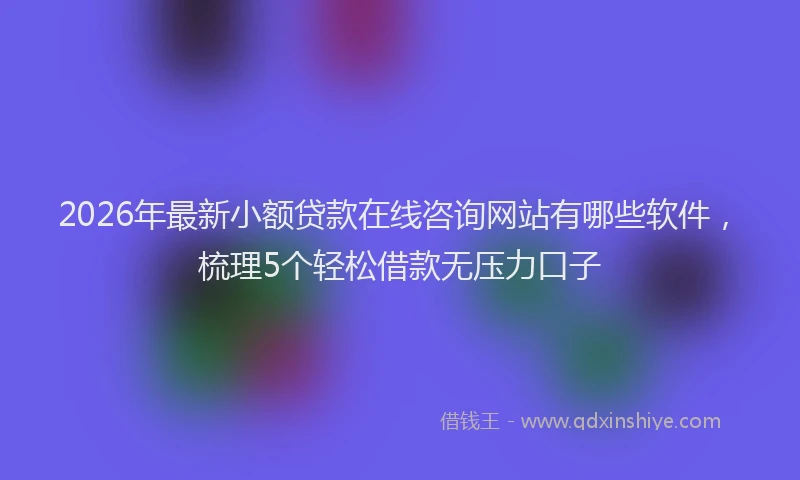 2026年最新小额贷款在线咨询网站有哪些软件，梳理5个轻松借款无压力口子