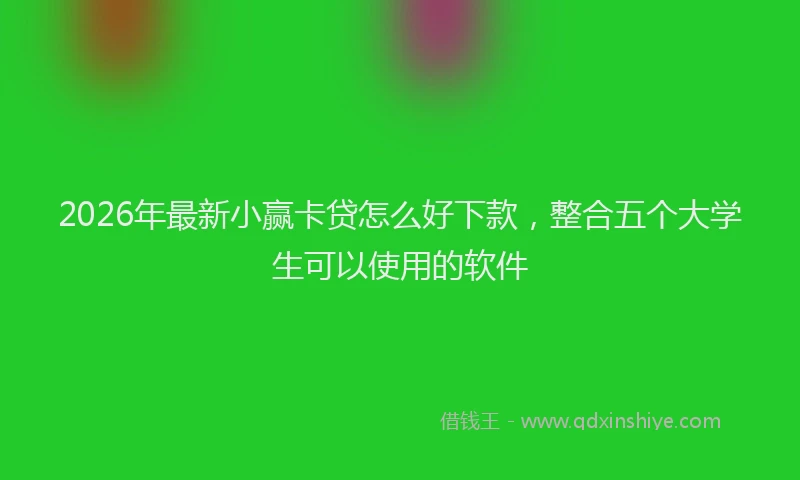 2026年最新小赢卡贷怎么好下款，整合五个大学生可以使用的软件